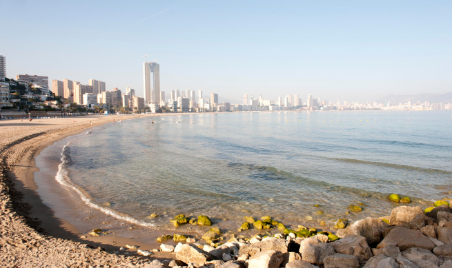 Foto de una playa en Benidorm